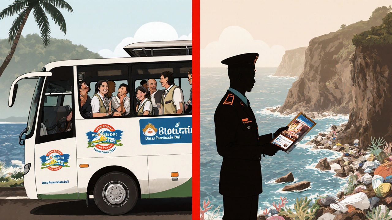 Kontras antara wisata bertanggung jawab dan kerusakan lingkungan akibat tur ilegal di Bali.